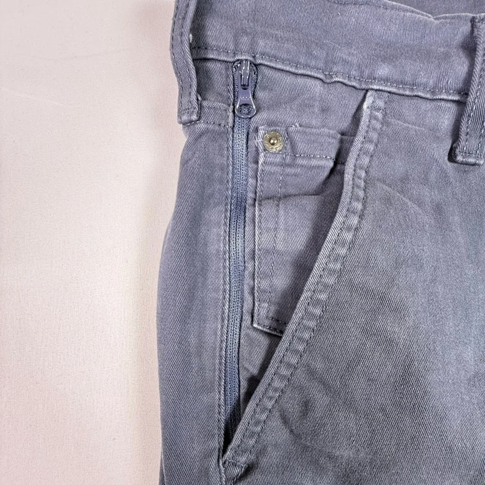 Signature by Levi Strauss Mens Athletic Fit Chinos Gray 34x34 Stretch Zip Pocket